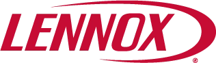 Lennox Logo In Bold Red Letters With A Red Oval Swoosh Partially Encircling The Text On A Transparent Background.